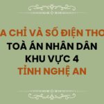 Địa chỉ và số điện thoại TAND Khu vực 4 tỉnh Nghệ An
