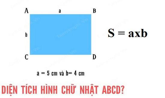 Công thức tính chu vi hình chữ nhật, diện tích hình chữ nhật