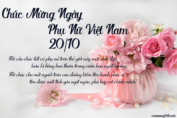 Hôm nay, để gửi đến những người phụ nữ thân yêu của bạn những lời chúc tốt đẹp nhất nhân Ngày Phụ nữ Việt Nam 20/10, hãy xem những thiệp đẹp mà chúng tôi đã chọn lọc sẵn để truyền tải tình cảm của bạn đến người ấy.