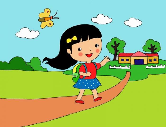 Vẽ lớp 2 Em đến trường  Draw pictures of children to school  YouTube
