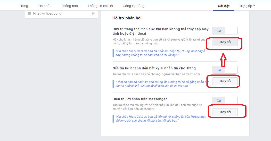 Cách thiết lập tự động trả lời tin nhắn trên Fanpage Facebook