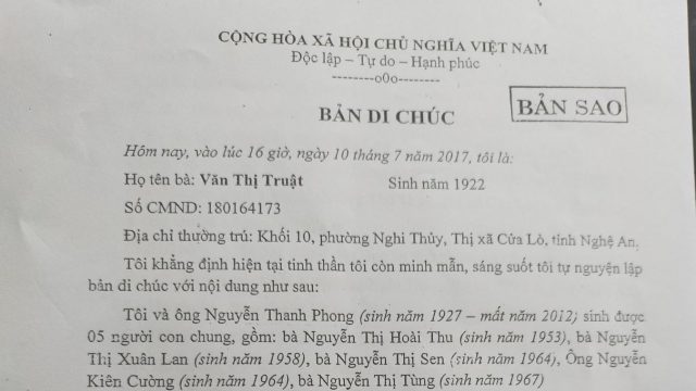 Mẫu Di Chúc Thừa Kế Viết Tay Và Đánh Máy File Word 2023