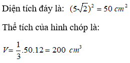 Bài tập Các công thức về hình chóp đều | Lý thuyết và Bài tập Toán 8 có đáp án