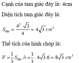 Bài tập Các công thức về hình chóp đều | Lý thuyết và Bài tập Toán 8 có đáp án