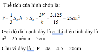 Bài tập Các công thức về hình chóp đều | Lý thuyết và Bài tập Toán 8 có đáp án